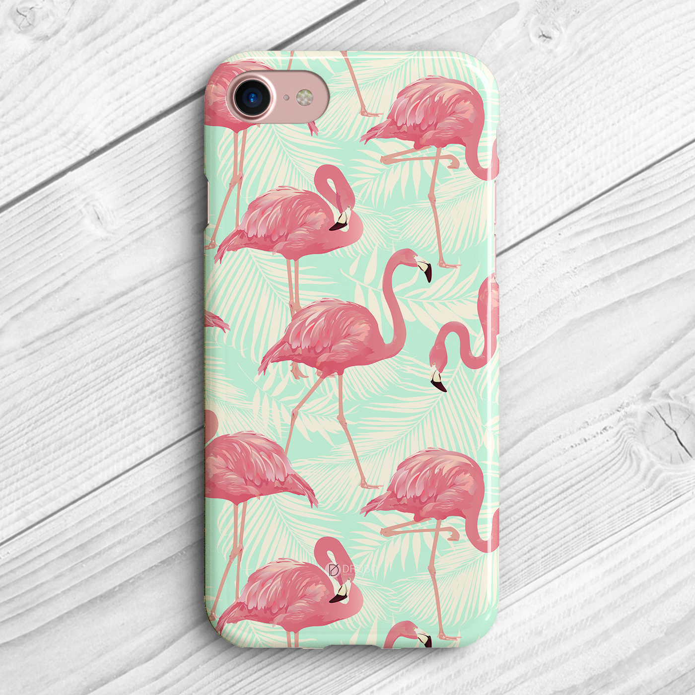 telefono dėkliukas su flamingais